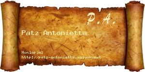 Patz Antonietta névjegykártya